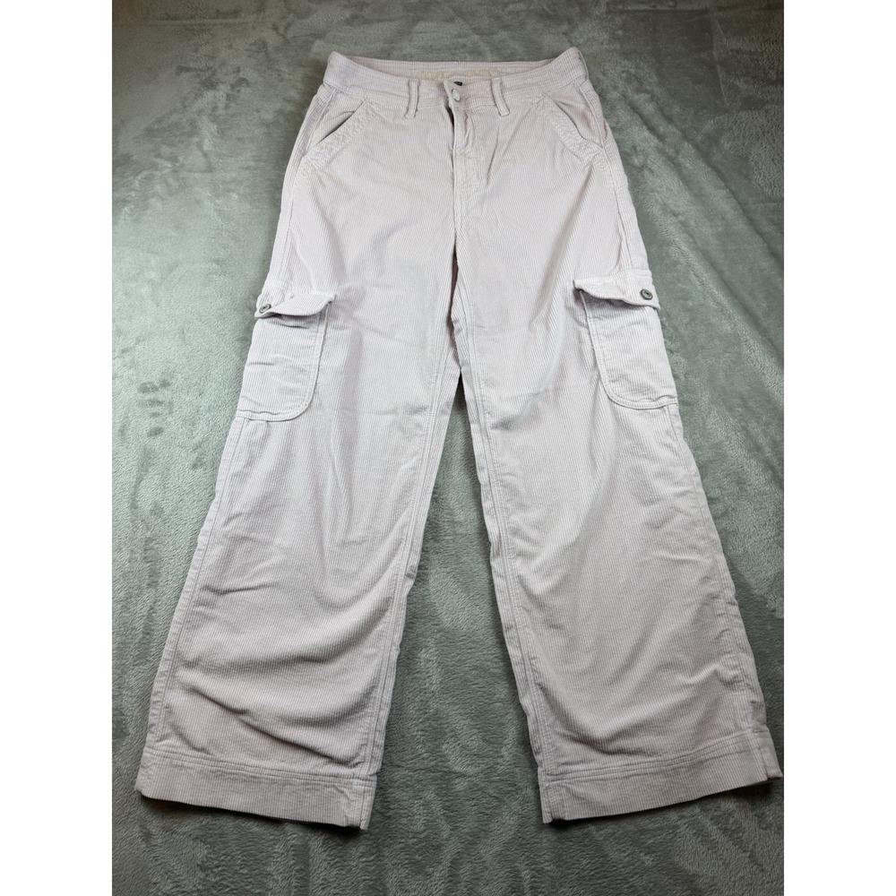 American Eagle Pants Women's 8 Super High-Rise Baggy Wide Leg Light Pink Stretch